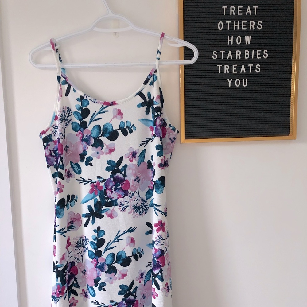 Floral print high low dress